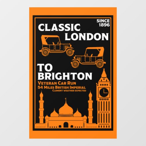 London To Brighton Veteran Car Run Window Cling