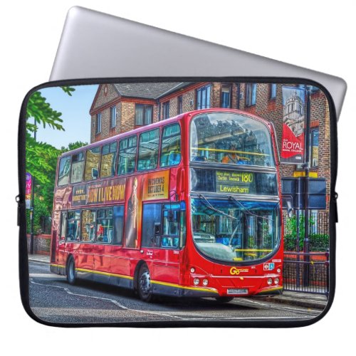 London to Lewisham Red Double_decker Bus UK Laptop Sleeve