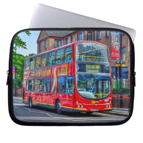 London to Lewisham Red Double_decker Bus UK Laptop Sleeve