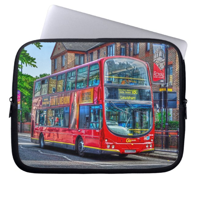 London to Lewisham Red Double-decker Bus UK Laptop Sleeve (Front)
