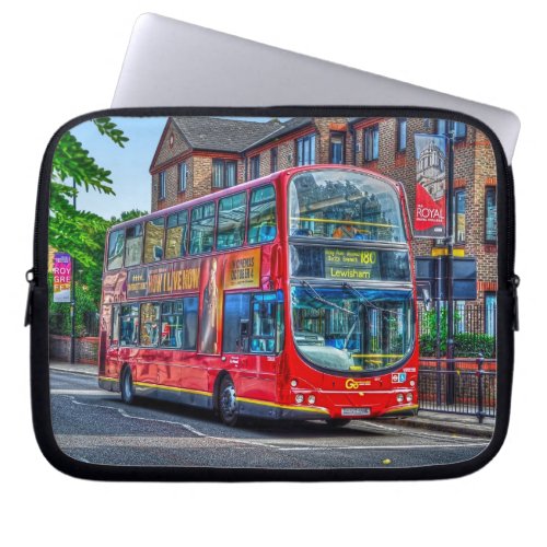 London to Lewisham Red Double_decker Bus UK Laptop Sleeve