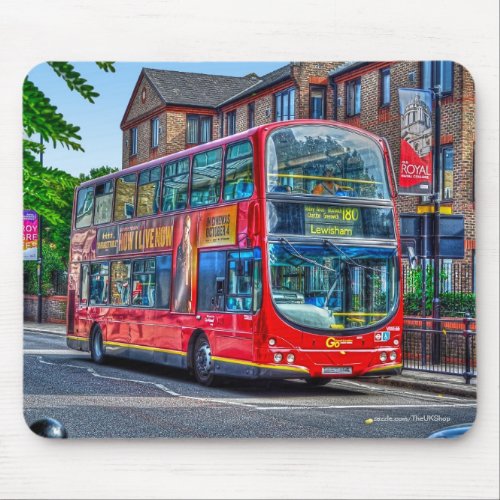 London to Lewisham Red Double_decker Bus UK Mouse Pad