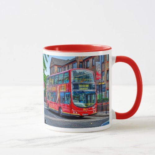 London to Lewisham Red Double_decker Bus UK Mug