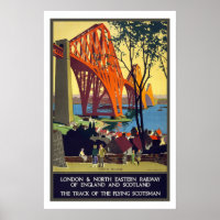 London to Scotland Vintage Travel Poster