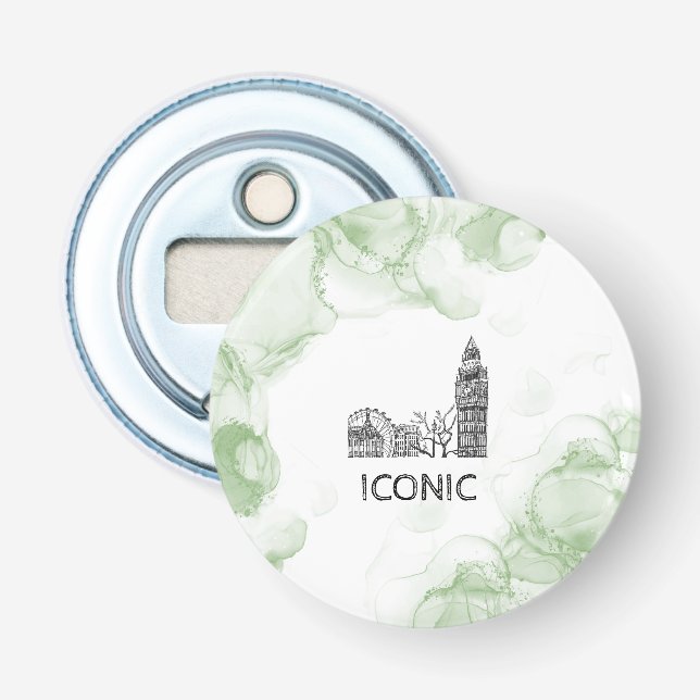 London Tone Watercolor  Bottle Opener (Front)