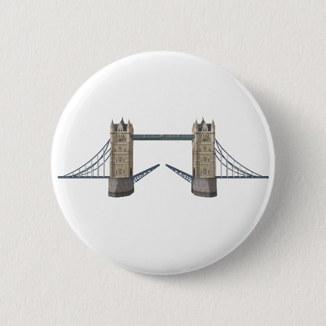 London Tower Bridge: 3D Model: Pinback Button (Front)