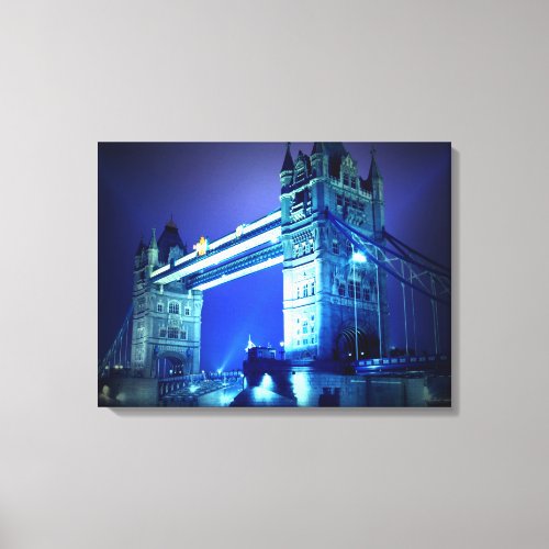 London Tower Bridge at Blue Night Canvas Print