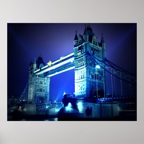 London Tower Bridge at Blue Night Poster