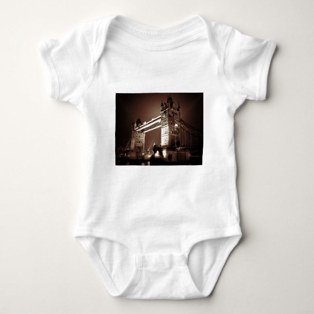London Tower Bridge at Night Baby Bodysuit (Front)