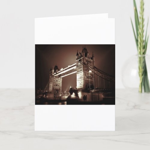 London Tower Bridge at Night Card