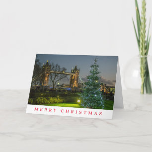 London Tower Bridge at night Christmas card