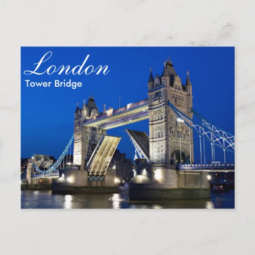 London _ Tower Bridge at night postcard