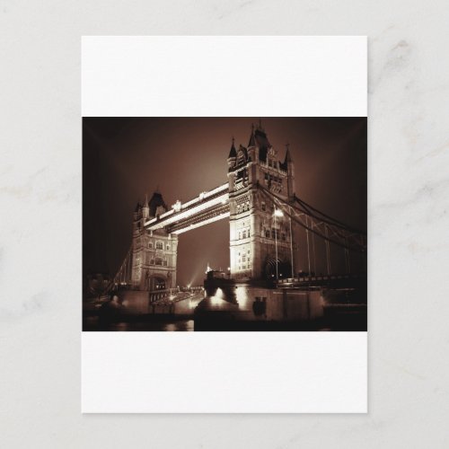 London Tower Bridge at Night Postcard