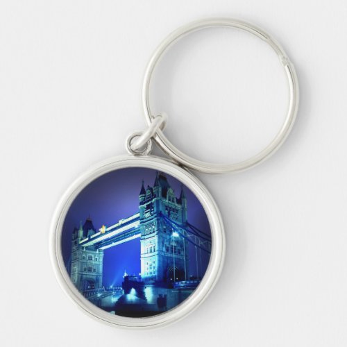 London Tower Bridge  Blue Night Keychain