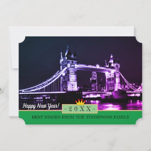 London Tower Bridge  Happy New Year Wishes Card