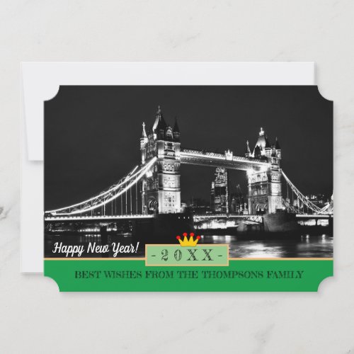 London Tower Bridge  Happy New Year Wishes Card