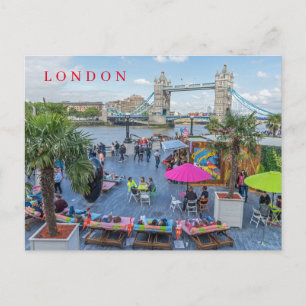 London Tower Bridge in summer view postcard