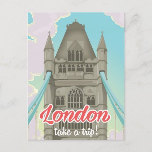 London Tower Bridge Travel poster Postcard