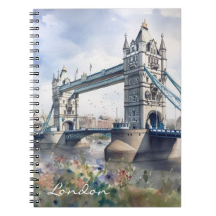 London Tower Bridge Travel Watercolor Notebook