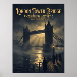 London Tower Bridge Victorian Gothic Travel Poster