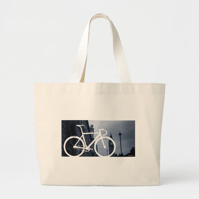 London Track Bicycle Large Tote Bag (Front)