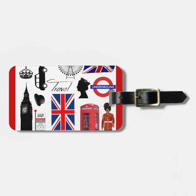 London Travel Collage Luggage Tag (Front Horizontal)