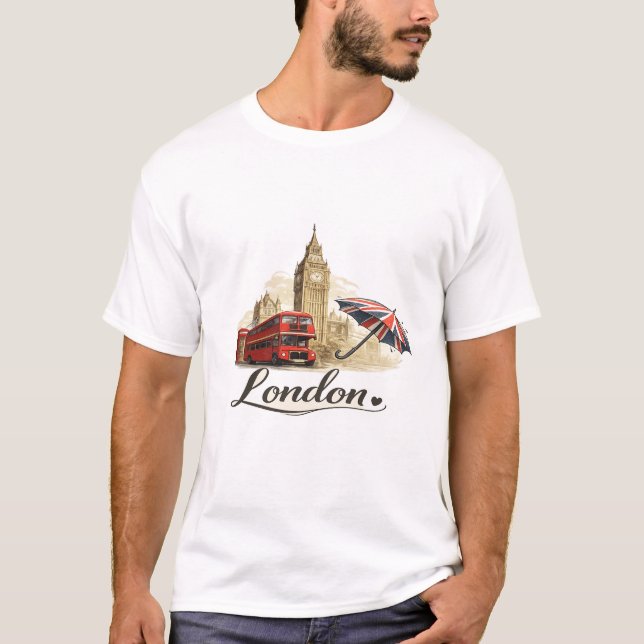 London Travel Graphic Men's T-Shirt  (Front)