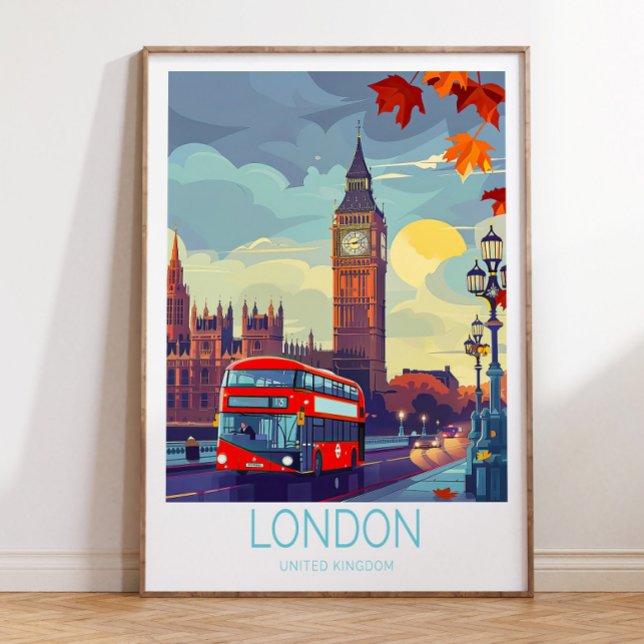 London Travel Poster, United Kingdom Travel Wall  Poster (Creator Uploaded)