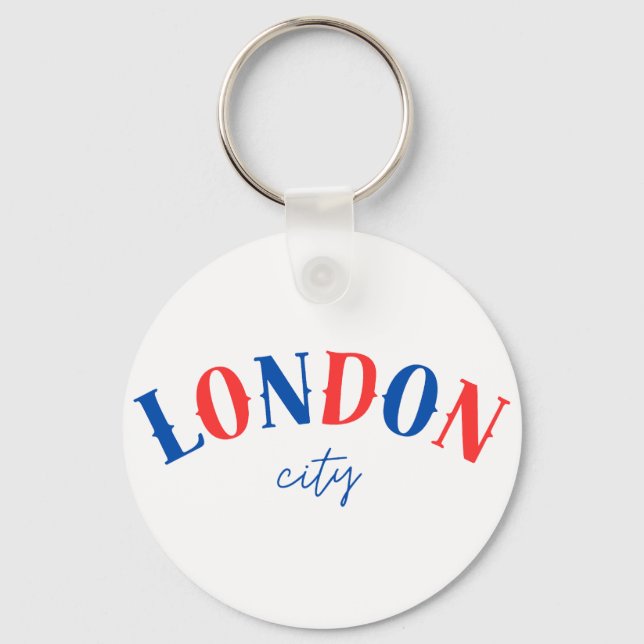 London Typography Sign 1 Keychain (Front)