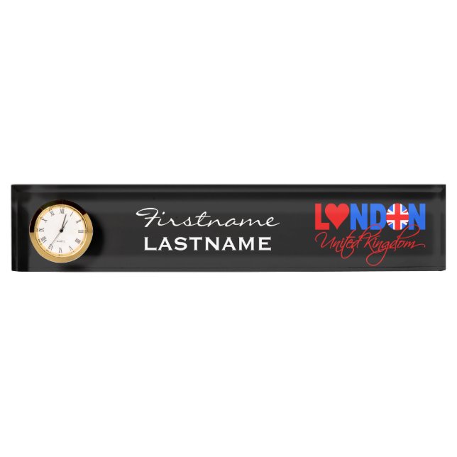 London UK custom desk name plate (Front)