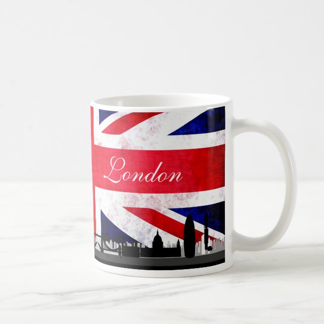 London UK Flag City Skyline Coffee Mug (Right)