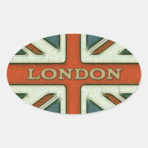 London UK Flag Oval Sticker