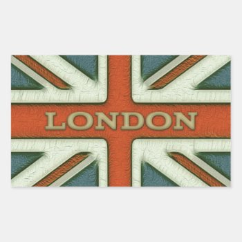 London Uk Flag Rectangular Sticker by EnglishTeePot at Zazzle