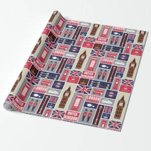 London UK Icons Wrapping Paper