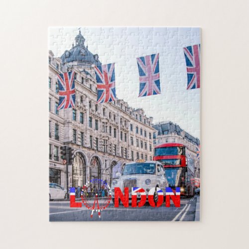 London UK Oxford Street Tourist Scene Jigsaw Puzzle