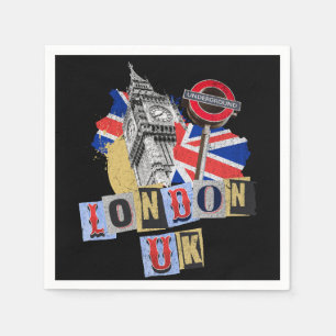 London UK retro style design Napkins