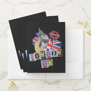 London UK retro style design Pocket Folder
