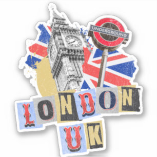 London UK retro style design Sticker