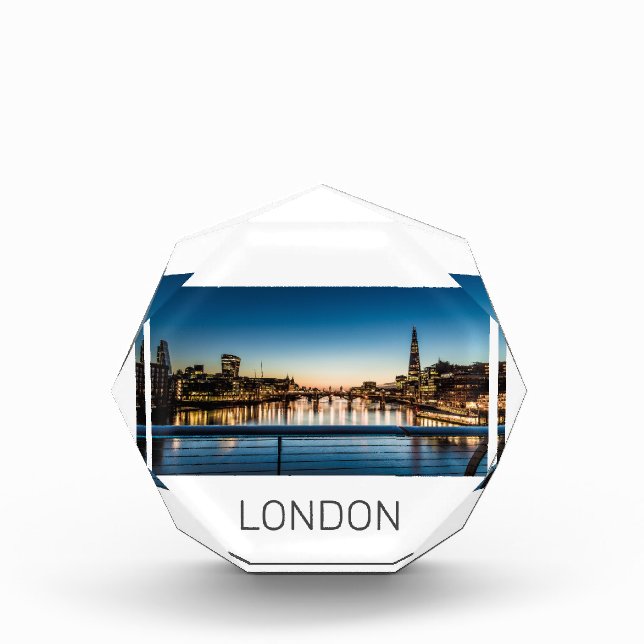 London Uk Skyline United Kingdom England Souvenir Acrylic Award (Front)