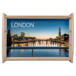 London Uk Skyline United Kingdom England Souvenir Serving Tray