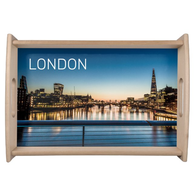 London Uk Skyline United Kingdom England Souvenir Serving Tray (Front)