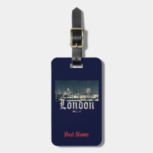 London Uk Skyline United Kingdom England vintage Luggage Tag