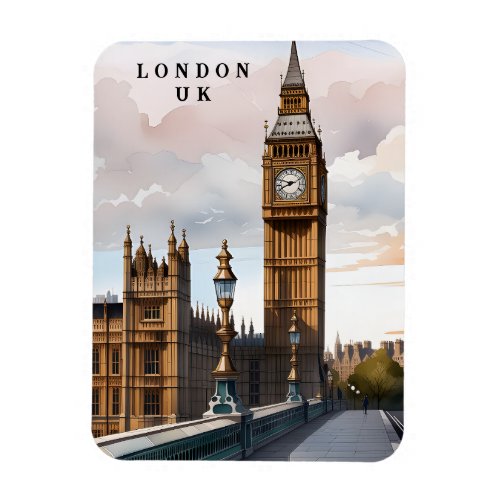 London UK travel art vintage magnet