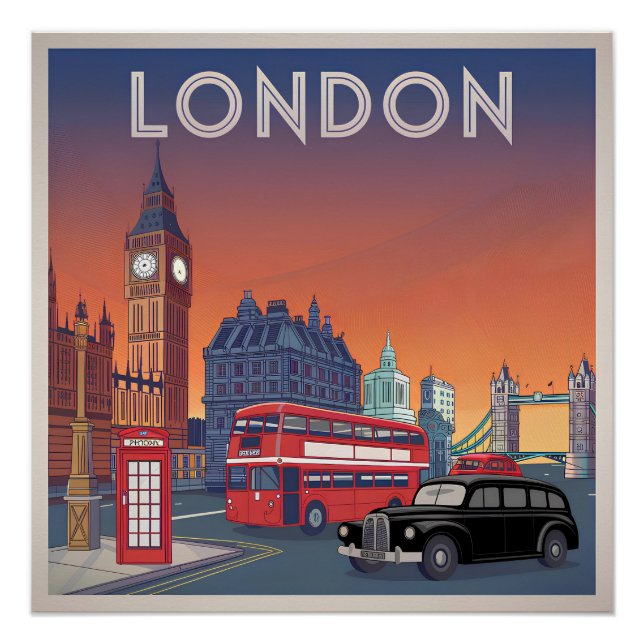 London UK vintage Poster (Front)