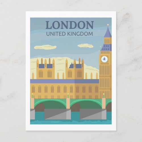 London UK Vintage Retro Travel Postcard