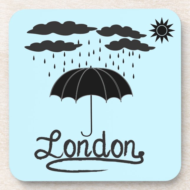 London | Under An Umbrella Beverage Coaster (Front)