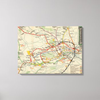 London Underground Railways Map Canvas Print by davidrumsey at Zazzle