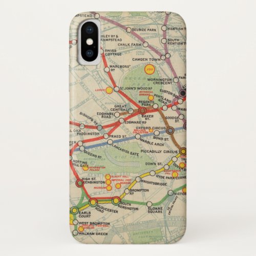 London Underground Railways Map iPhone X Case