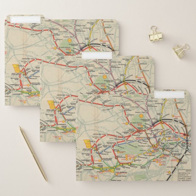 London Underground Railways Map File Folder (Set)