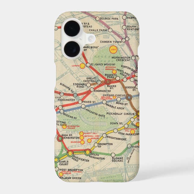 London Underground Railways Map Iphone Case (Back)